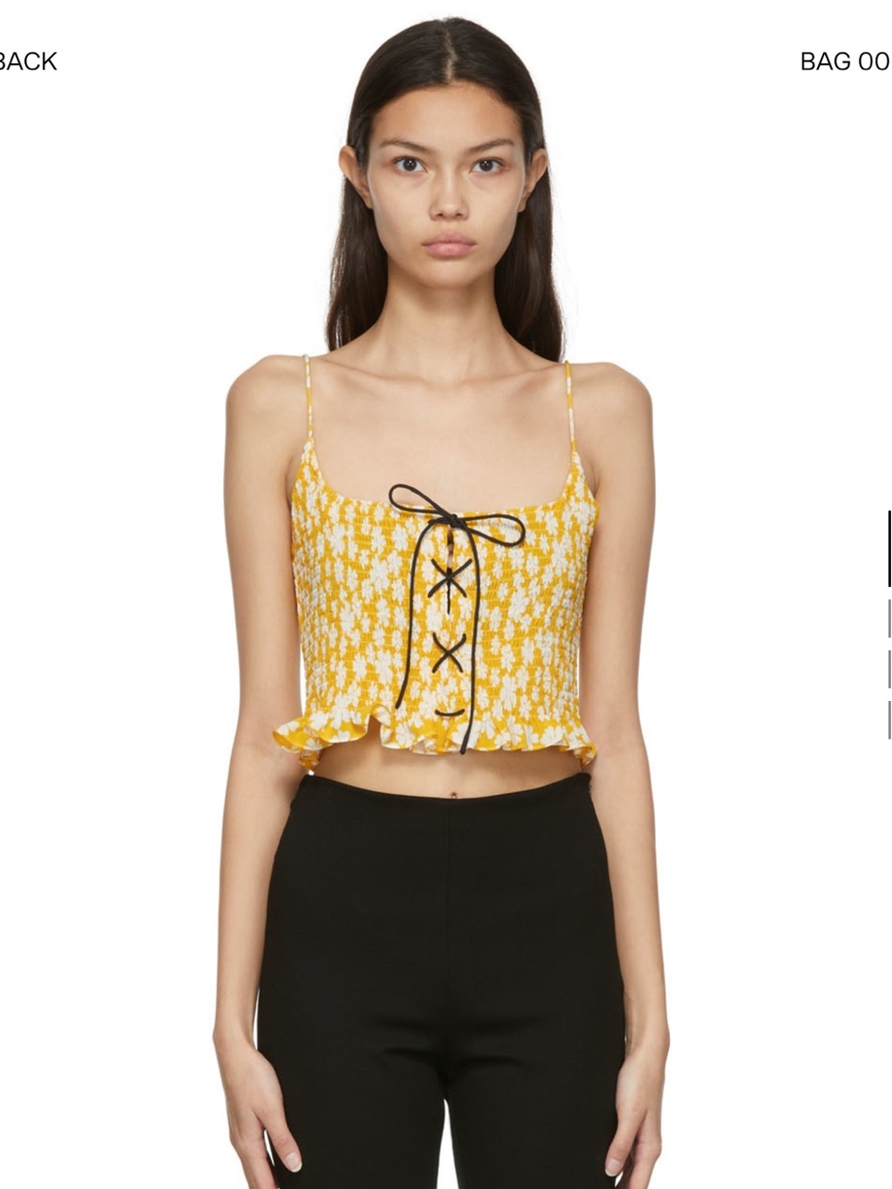 MIU MIU Yellow Marocain Anemon 100% Silk Tank Top, size 40 IT/S US